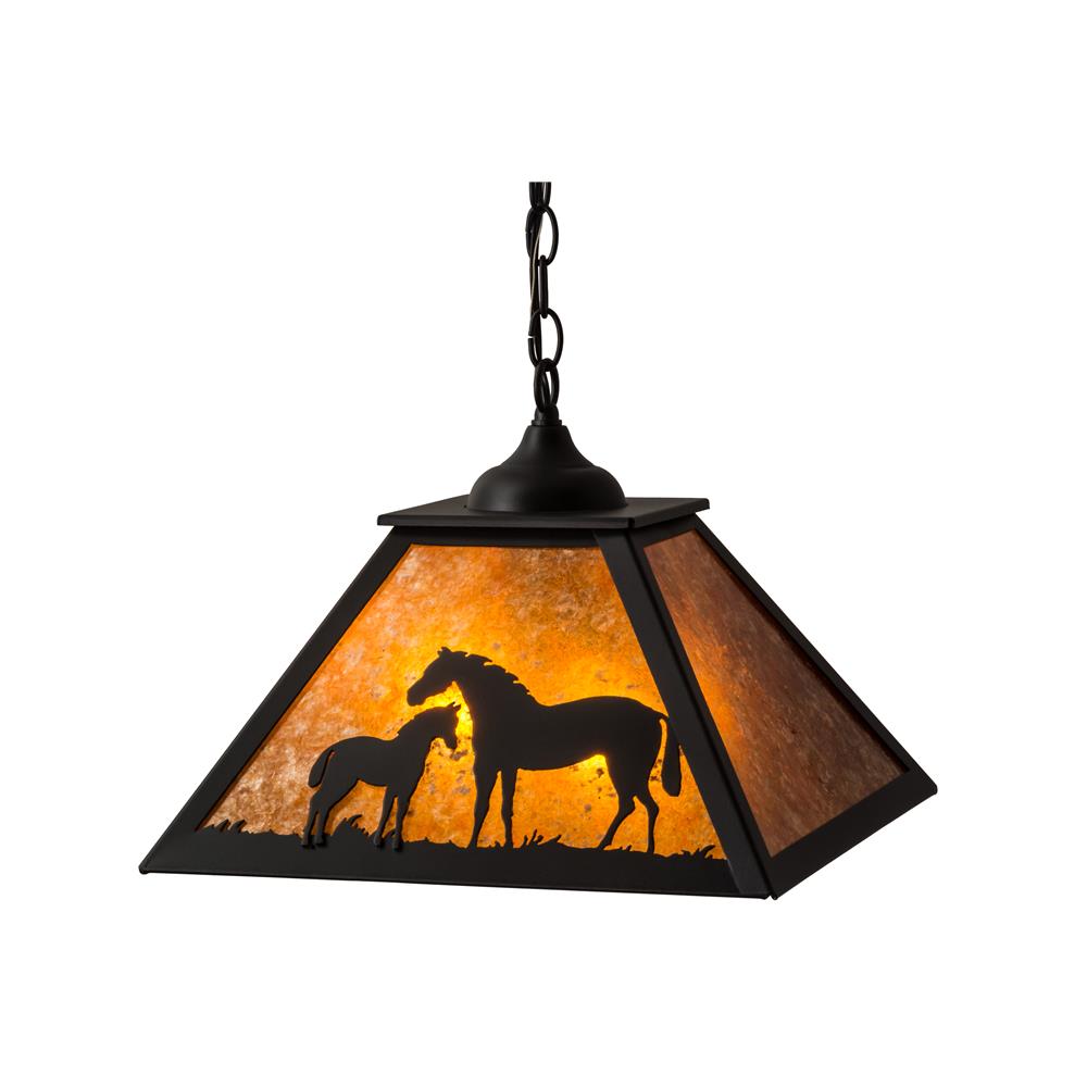 Meyda Lighting 160470 16"Sq Mare & Foal Pendant