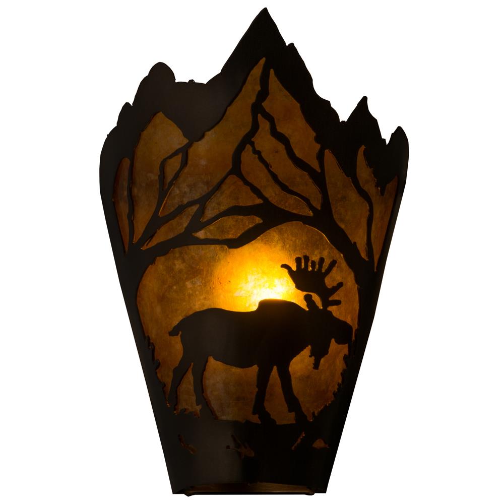 Meyda Lighting 161605 8"W Moose at Dawn Right Wall Sconce