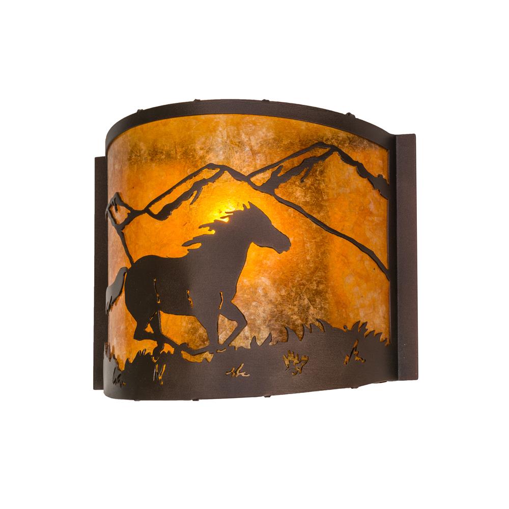 Meyda Lighting 163884 12"W Running Horse Wall Sconce