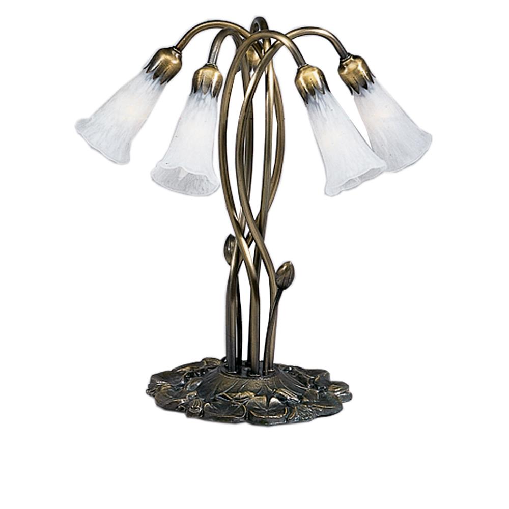 Meyda Tiffany Lighting 16545 16.5"H White Pond Lily 5 Lt Accent Lamp