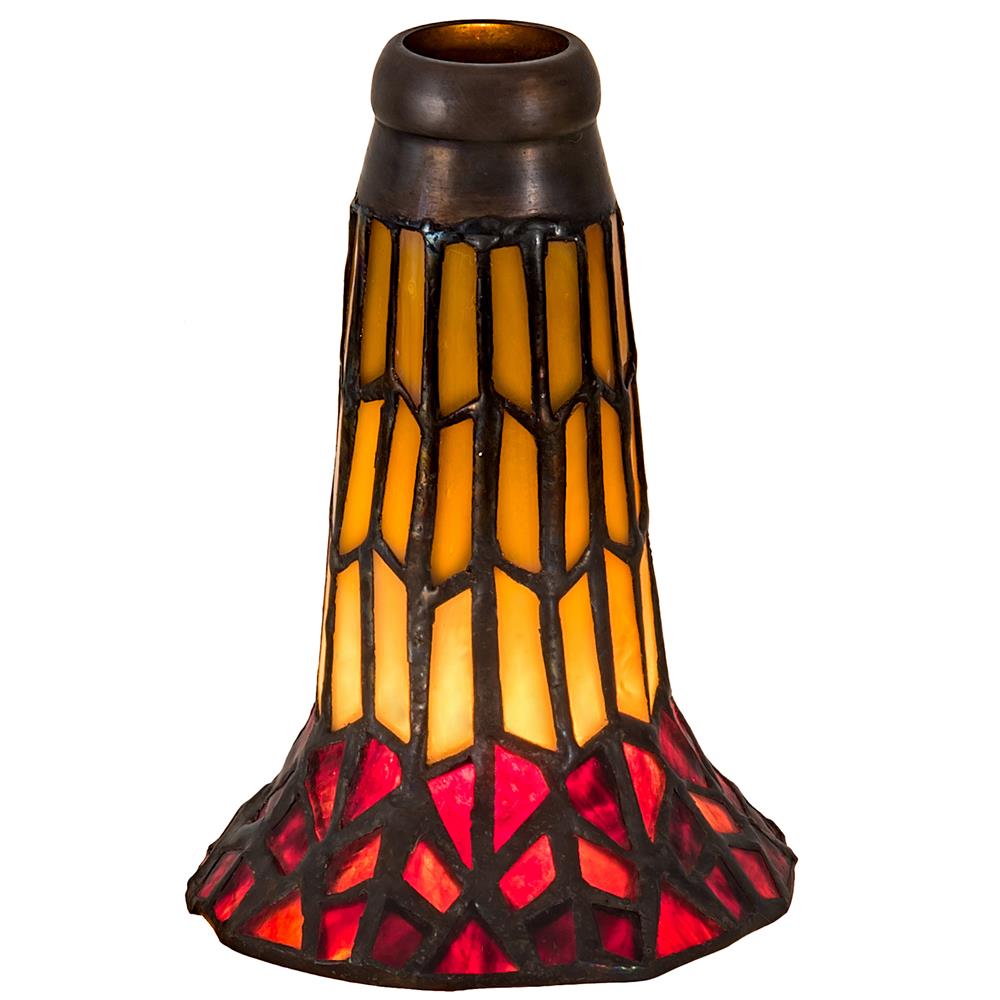 Meyda Lighting 16551 4" Wide X 6" High Tiffany Pond Lily Honey Wisp & Red Shade