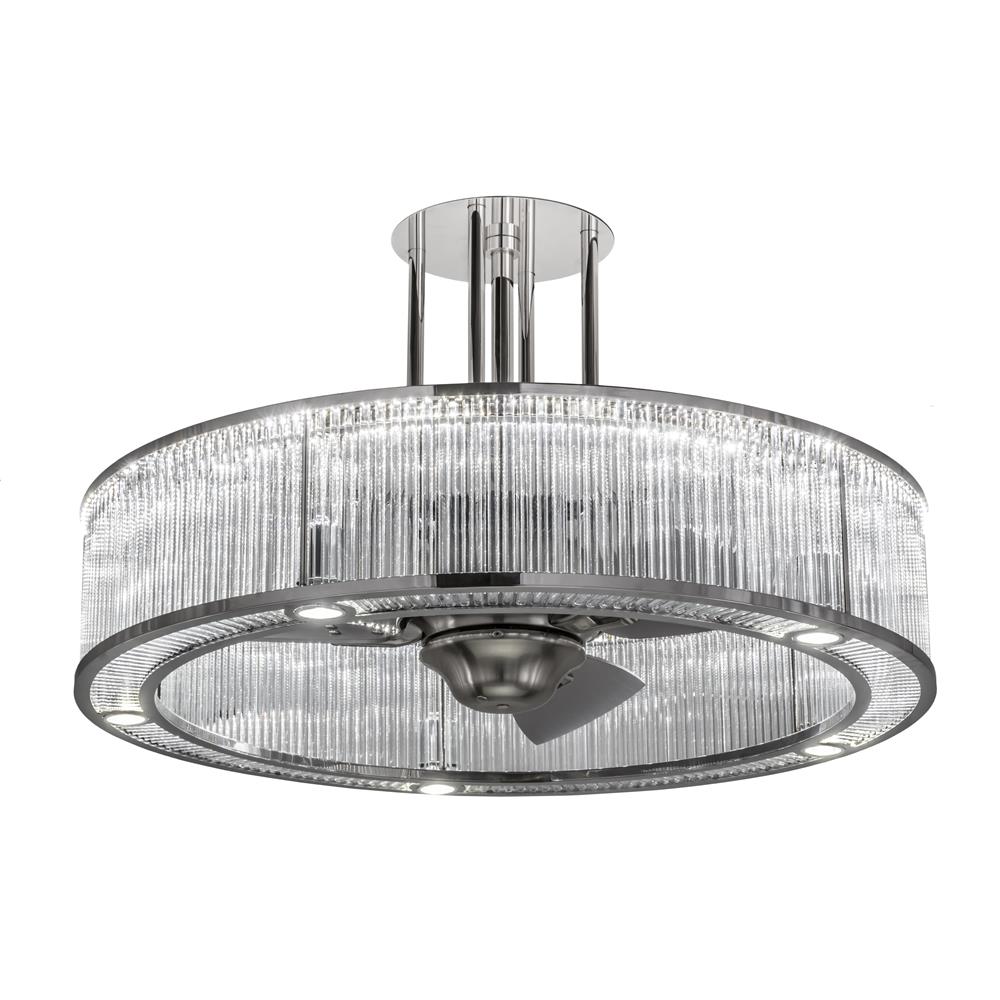 Meyda Lighting 165603 36"w Marquee Chandel-air In Polished Stainless Steel