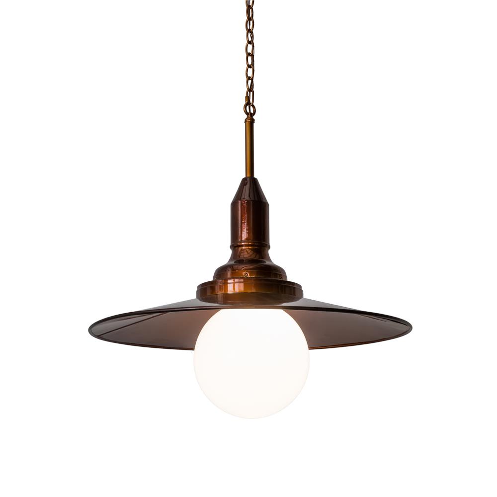 Meyda Lighting 166792 32"w Schotel Pendant In Tapered Cone (not Spun) Transparent Copper On X Chrome