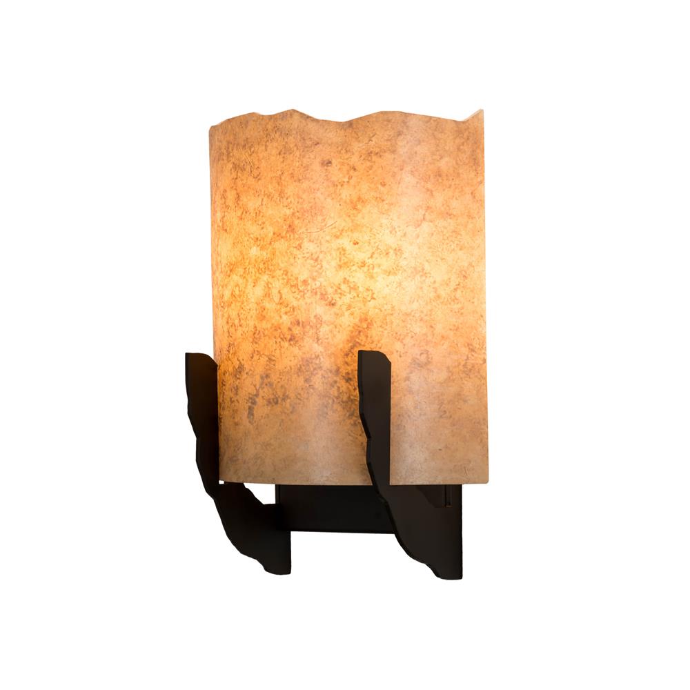 Meyda Lighting 166892 8"w Gleras Wall Sconce In Oil Rubbed Bronze Parchment Acrylic 140234