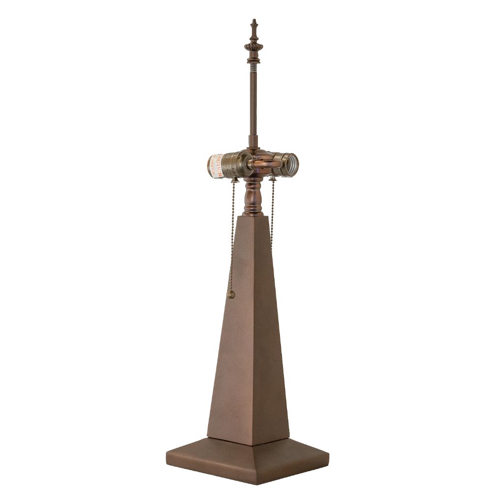 Meyda Lighting 16873 24" High Obelisk Mission 2 Light "S" Cluster Table Base in Mahogany Bronze