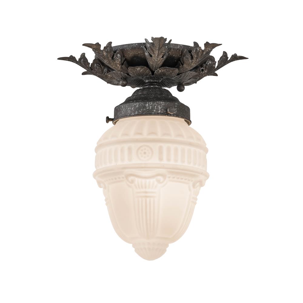 Meyda Lighting 169001 8.5"W Fancy Floral W/Colonnade Globe Flushmount