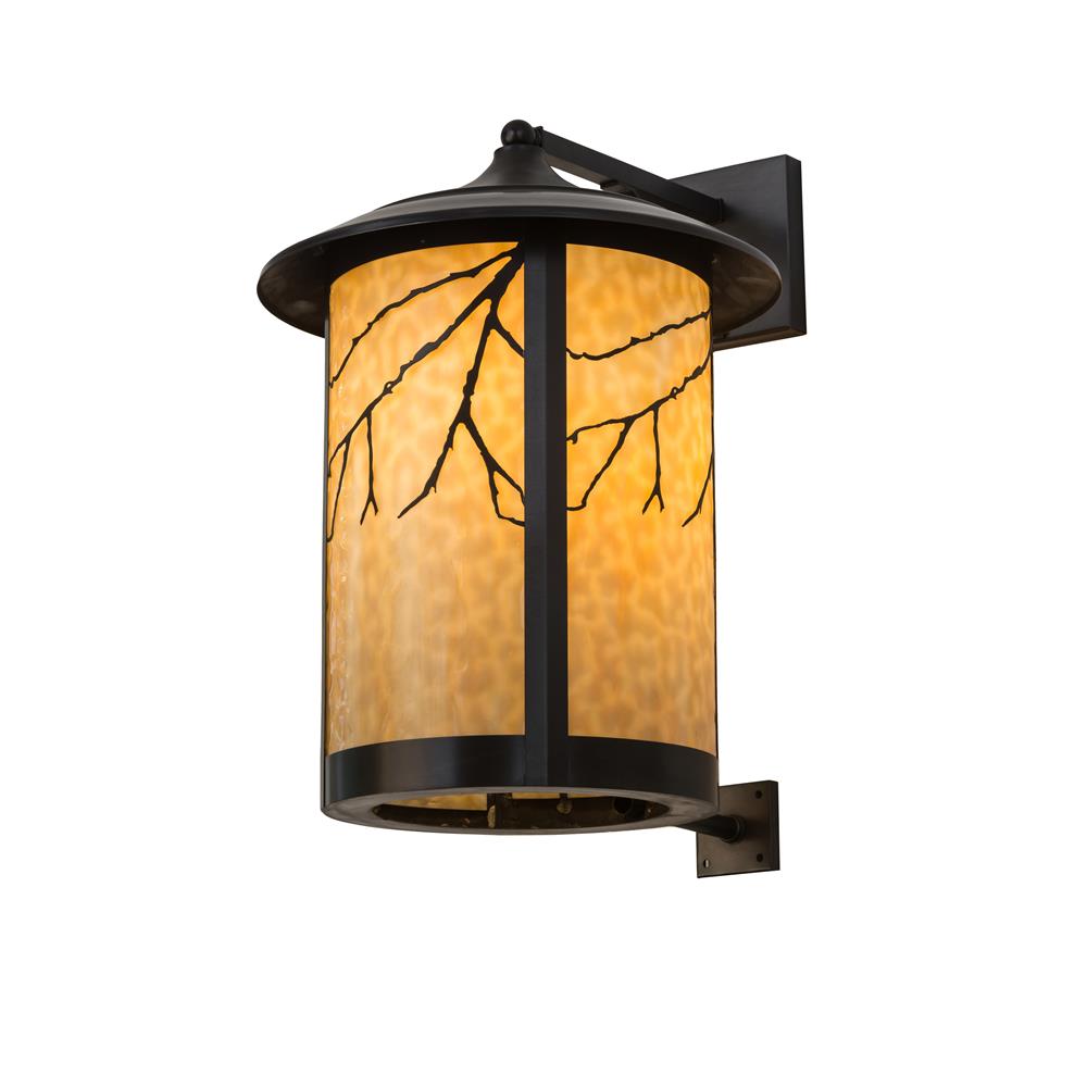 Meyda Lighting 169208 16"w Fulton Branches Solid Mount Wall Sconce In Beige Craftsman Brown