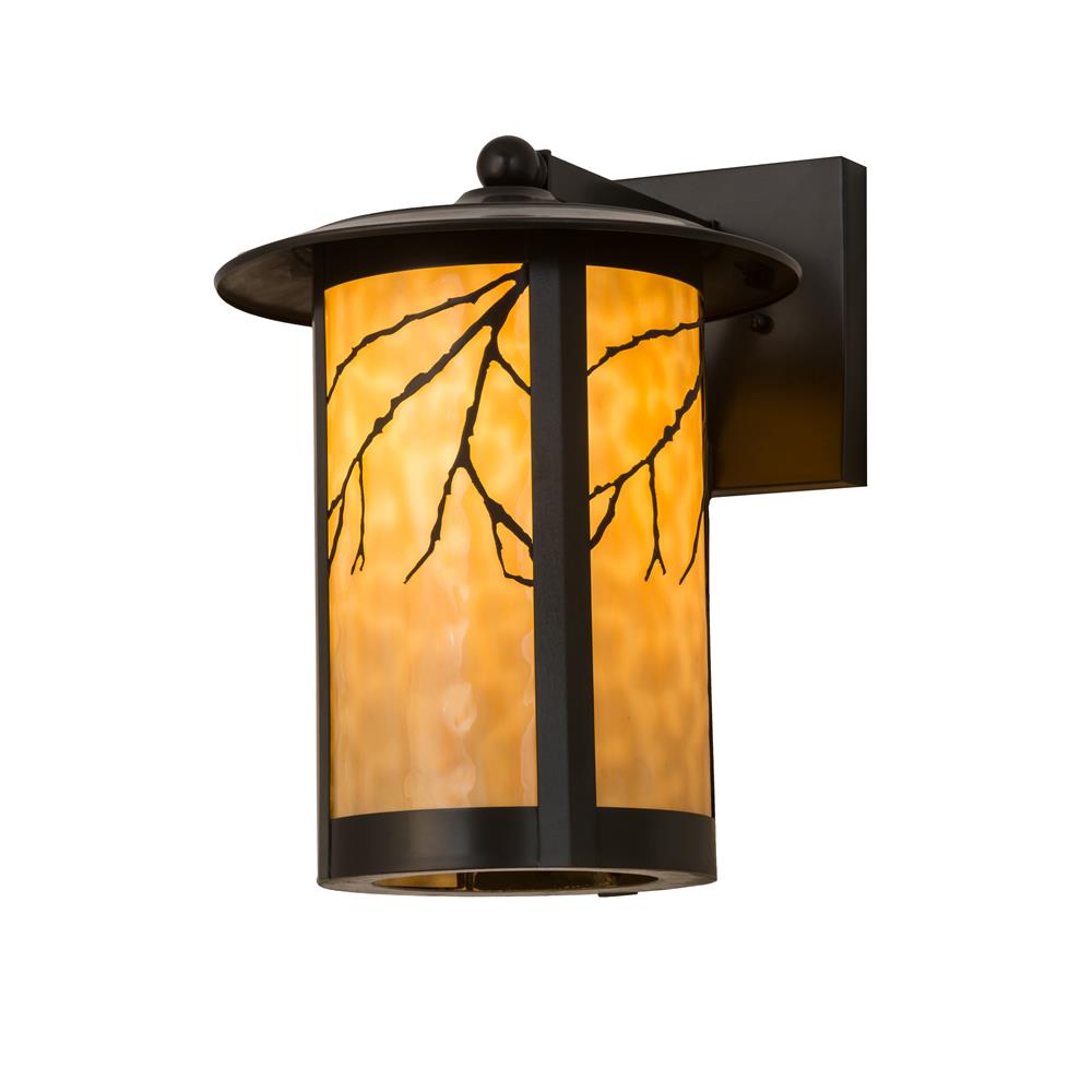 Meyda Lighting 169210 10"w Fulton Branches Solid Mount Wall Sconce In Beige Craftsman Brown