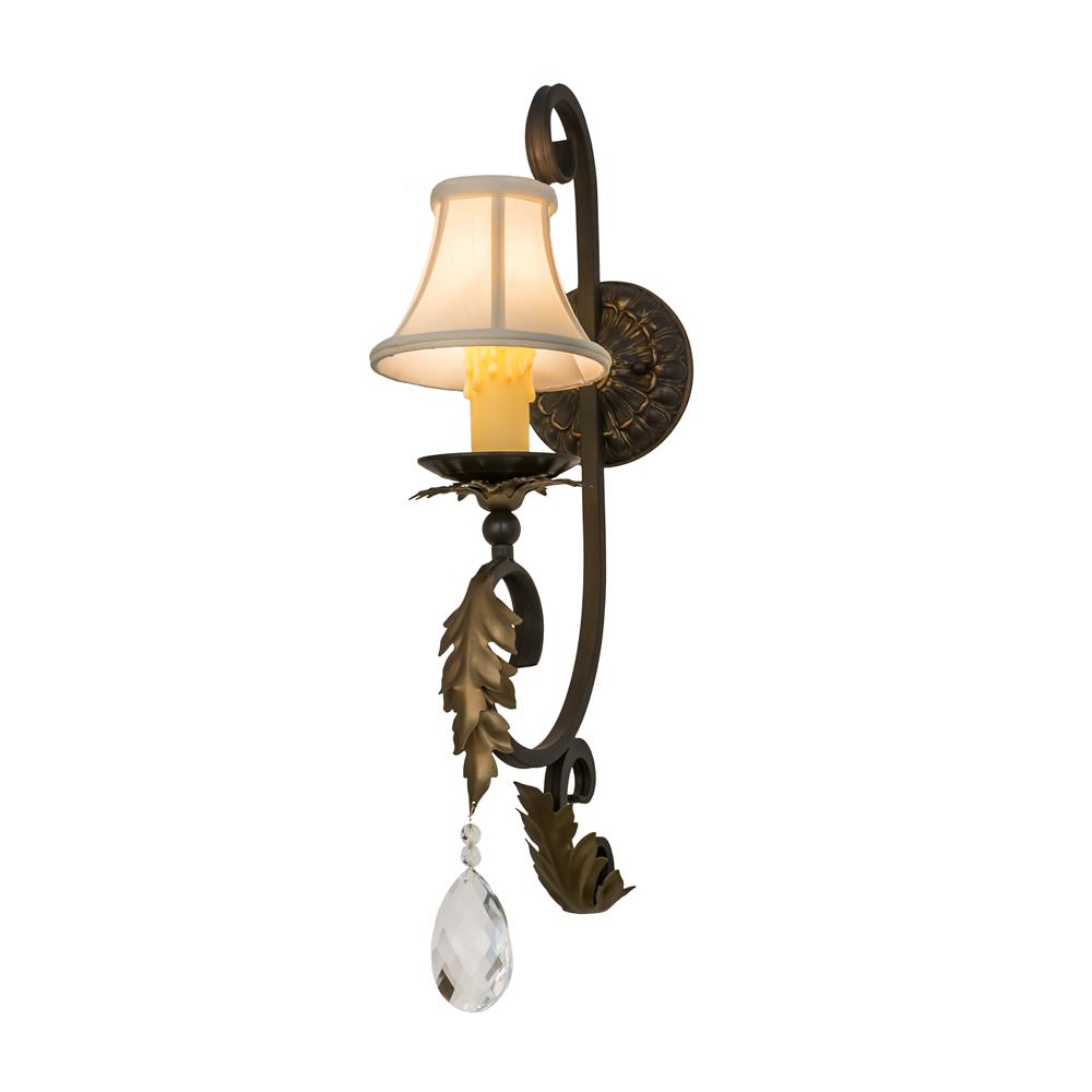 Meyda Lighting 169783 6"w Ingrid Wall Sconce In Timeless Bronze/gold Leaf Accents