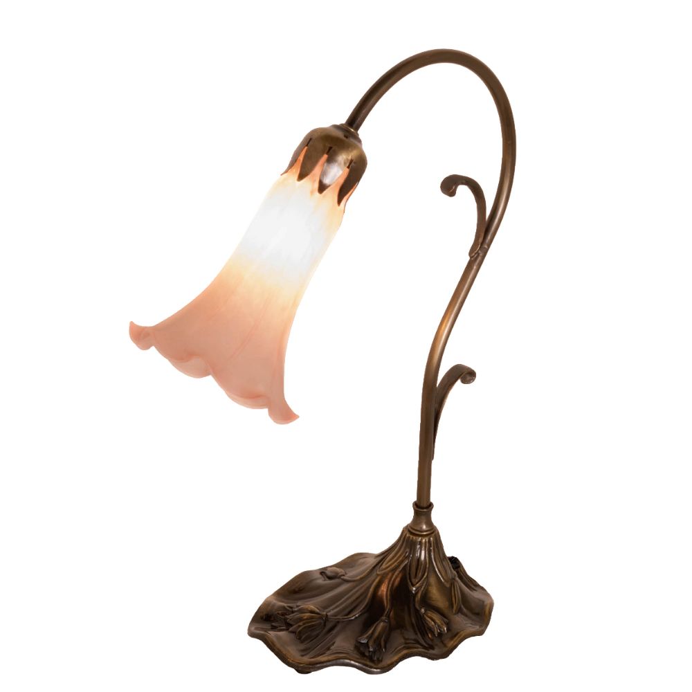 Meyda Lighting 17022 15" High Pink Pond Lily Mini Lamp
