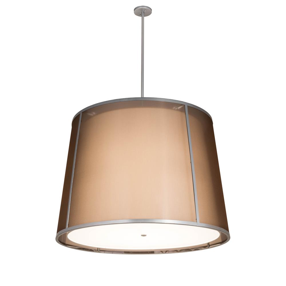 Meyda Lighting 170421 42"w Cilindro Textrene Tapered Pendant In Wheel Silver (3wsil) 172938
