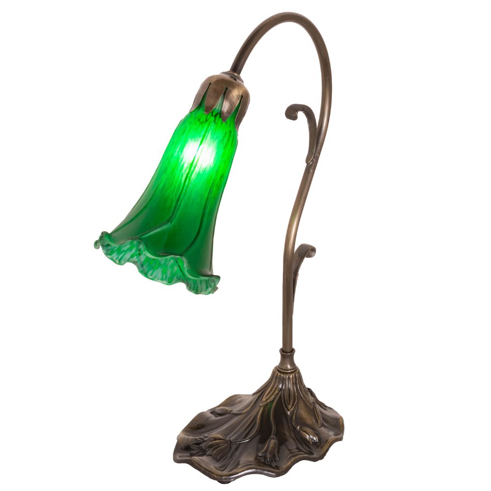 Meyda Lighting 17043 15" High Green Pond Lily Mini Lamp