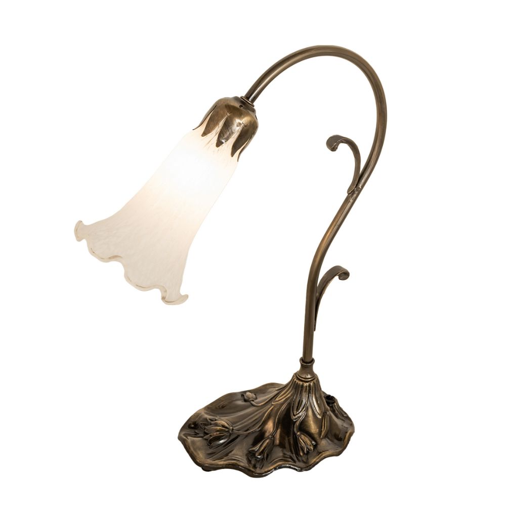 Meyda Lighting 17051 15" High White Pond Lily Mini Lamp