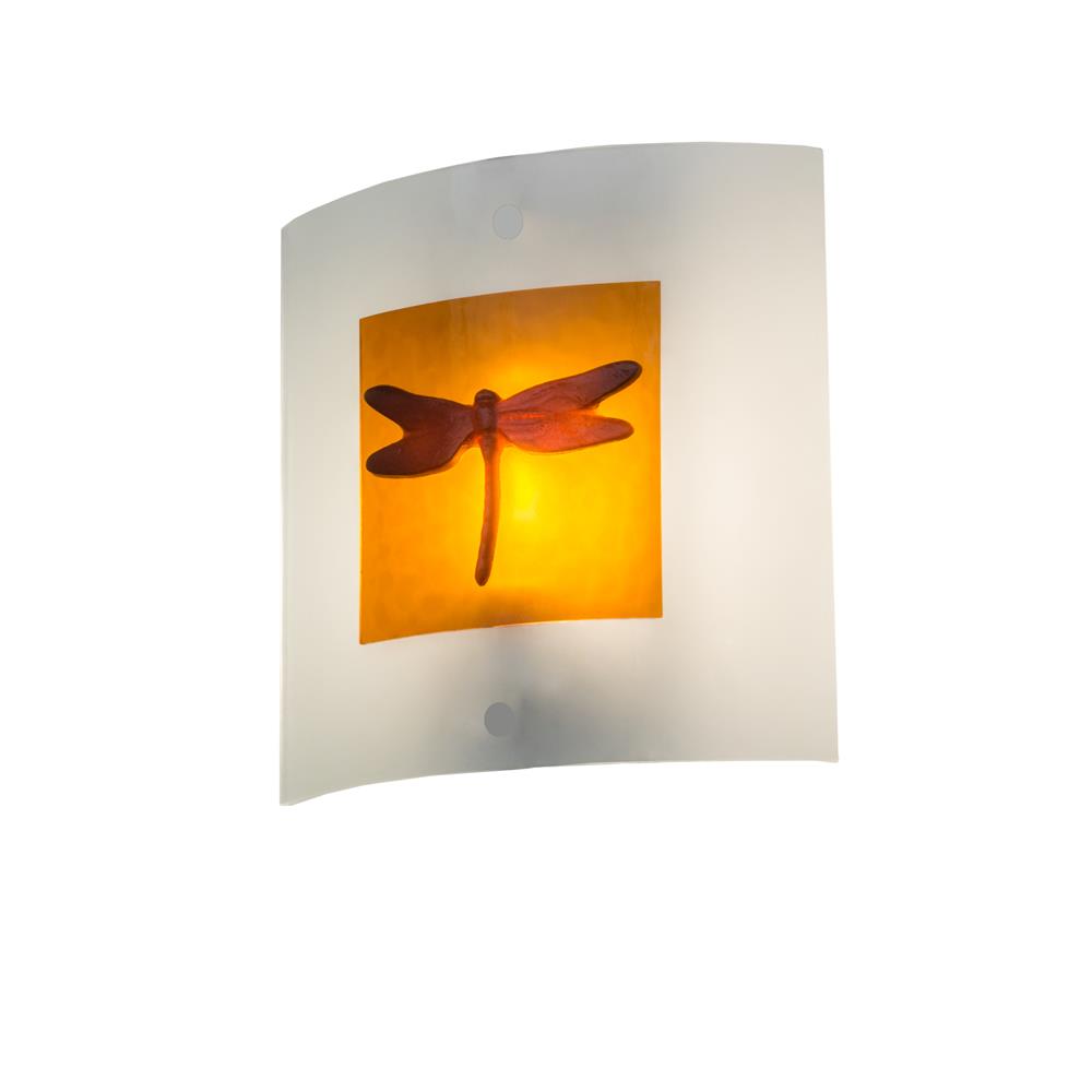Meyda Lighting 170865 11"w Metro Fusion Dragonfly Shade In Clear/amber/amber Dragonfly