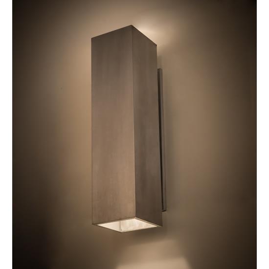 Meyda Lighting 171492 10"w Quadrato Tower Wall Sconce In Brushed Aluminum