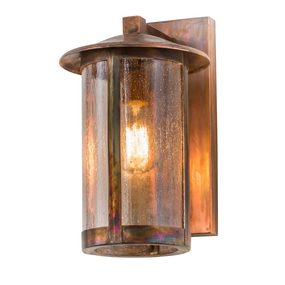 Meyda Lighting 171561 8"w Fulton Wall Sconce In Seedy Glass Vintage Copper