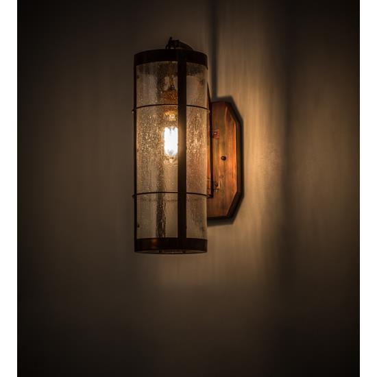 Meyda Lighting 171573 6"w Villa Wall Sconce In Seedy Glass Vintage Copper