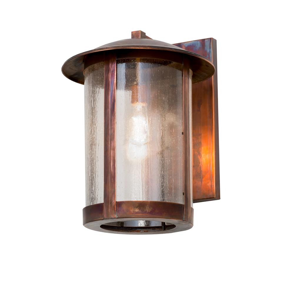 Meyda Lighting 171899 14"w Fulton Wall Sconce In Seedy Glass Vintage Copper