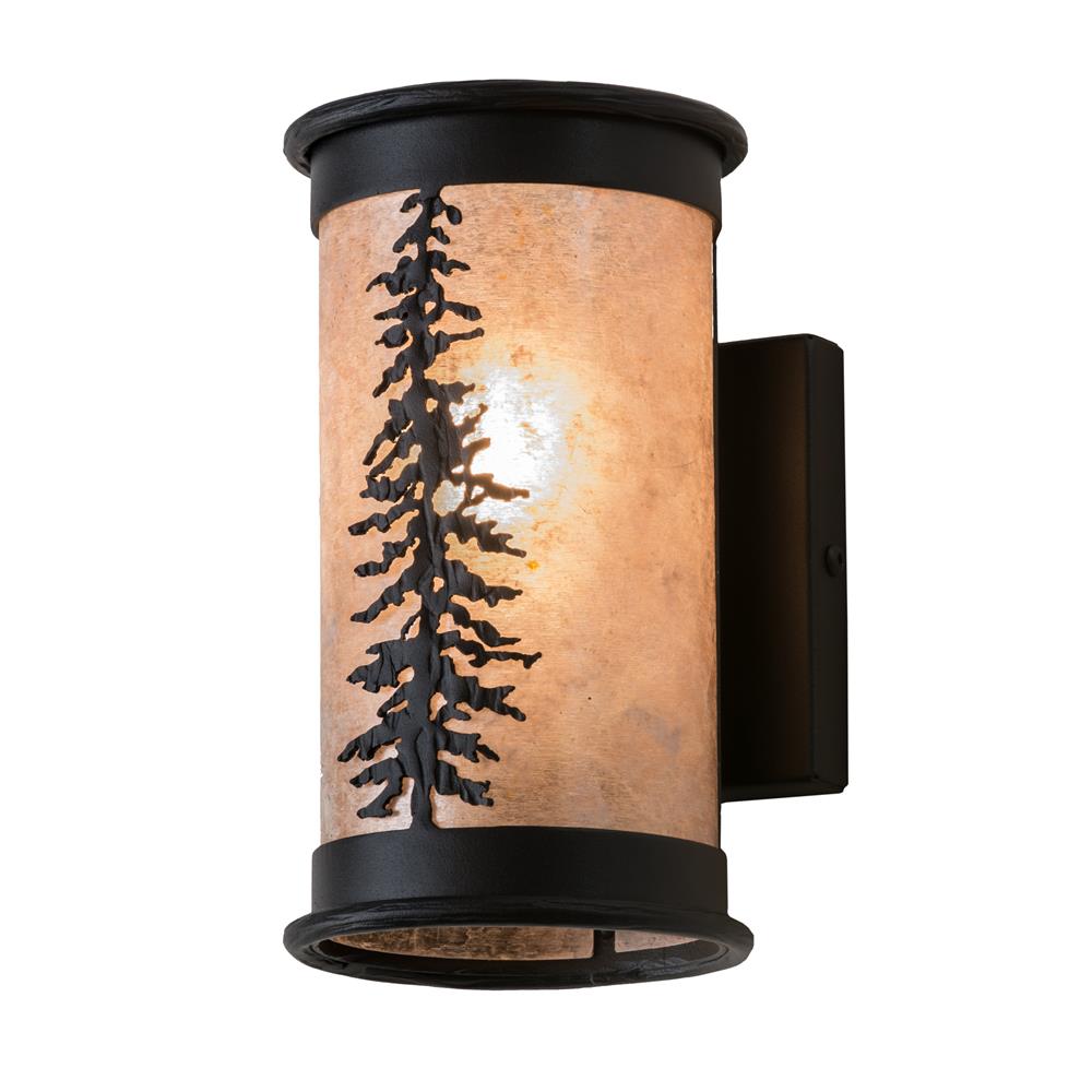 Meyda Lighting 173132 5"w Tall Pine Wall Sconce In Textured Black/silver Mica