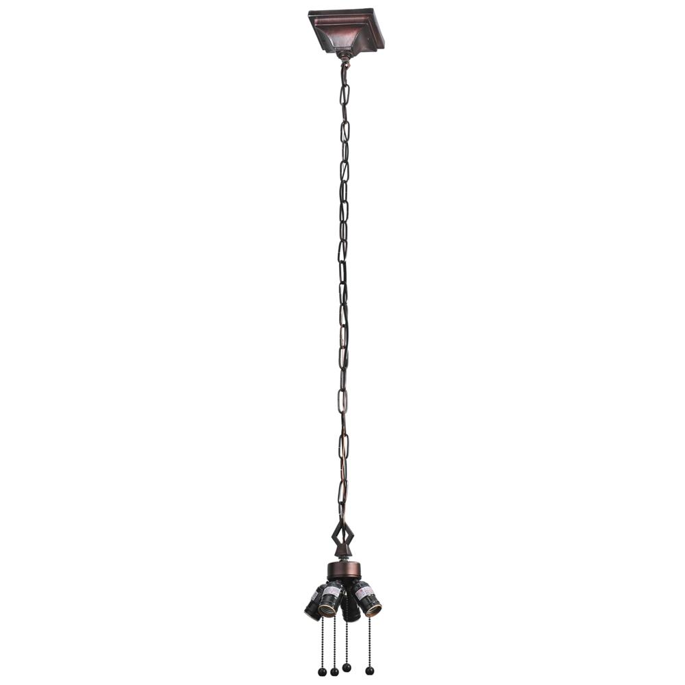 Meyda Tiffany Lighting 17330 Mission 4 Light Pullchain Hanging Fixture