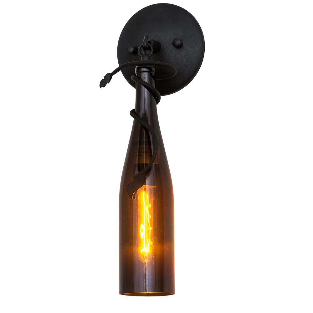 Meyda Lighting 173515 6"w Tuscan Vineyard Amber Wine Bottle Wall Sconce In Amber/hock Bottle