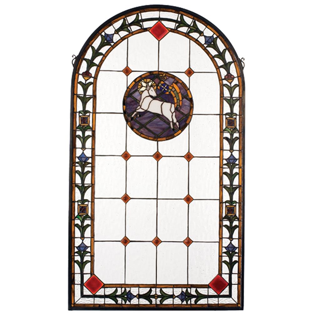 Meyda Tiffany Lighting 17367 23"W X 40"H Lamb Of God Stained Glass Window