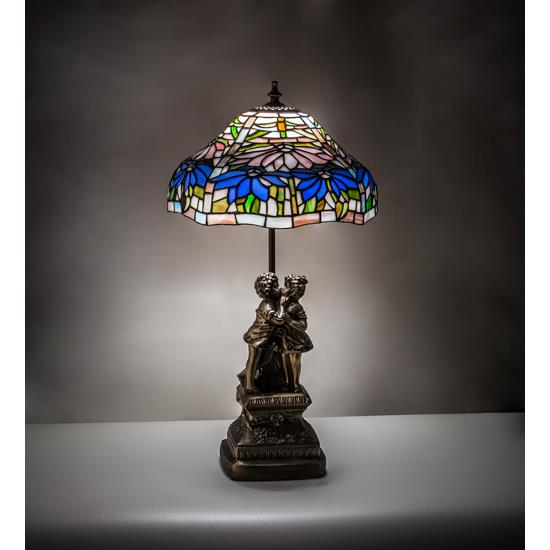 Meyda Lighting 173824 23" High Poinsettia Accent Lamp in Mahogany Bronze