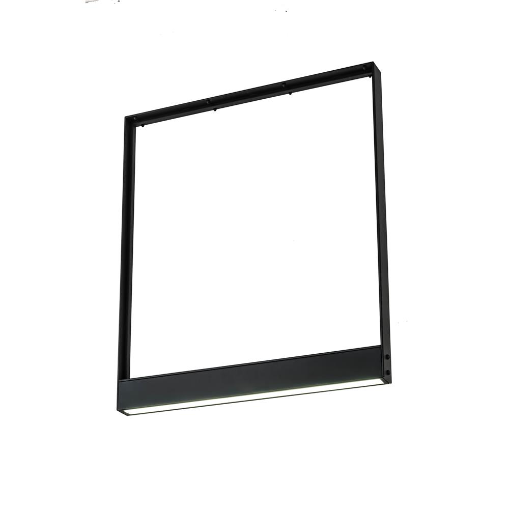 Meyda Lighting 174012 36"l Echelon Oblong Pendant In Satin Black Wrought Iron White Acrylic Sb In