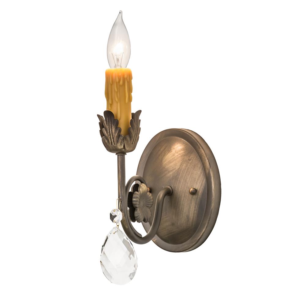 Meyda Lighting 174338 5"w Antonia Wall Sconce In Antique Brass Matte 106738