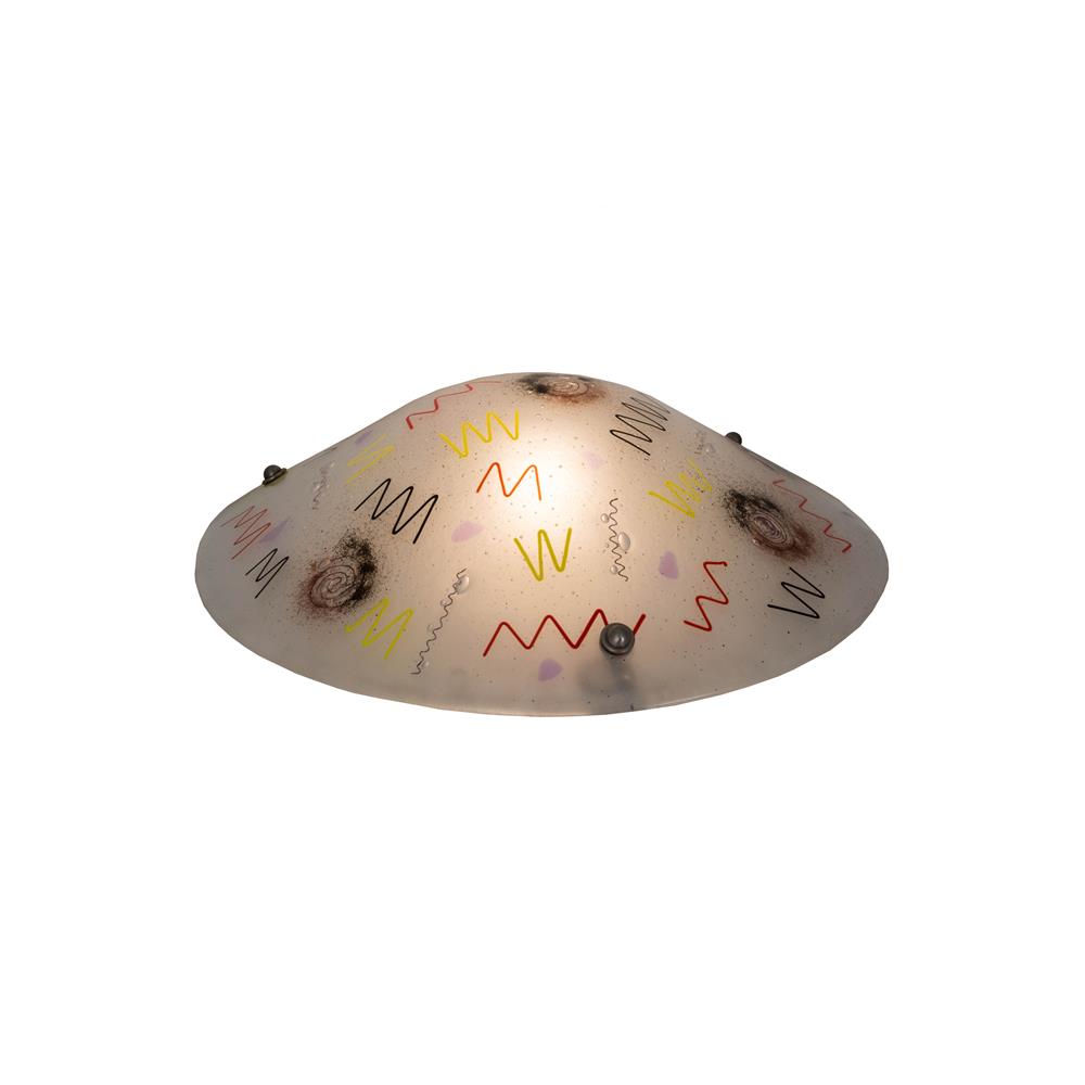 Meyda Lighting 17469 20"w Metro Fusion Super Nova Glass Cone Replacement Shade In Clear/red Yellow Noodles Fiddle Heads
