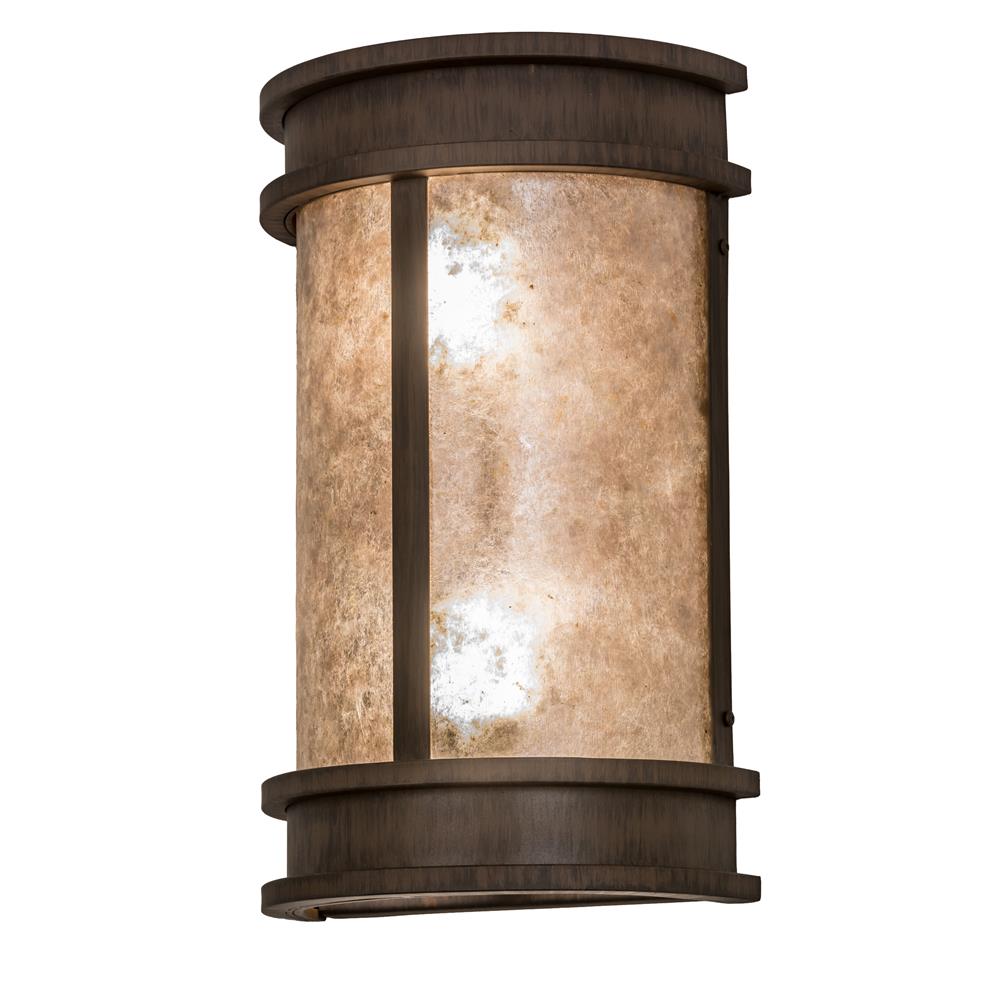 Meyda Lighting 174791 10"w Wyant Pocket Lantern Wall Sconce In Classic Rust/silver Mica
