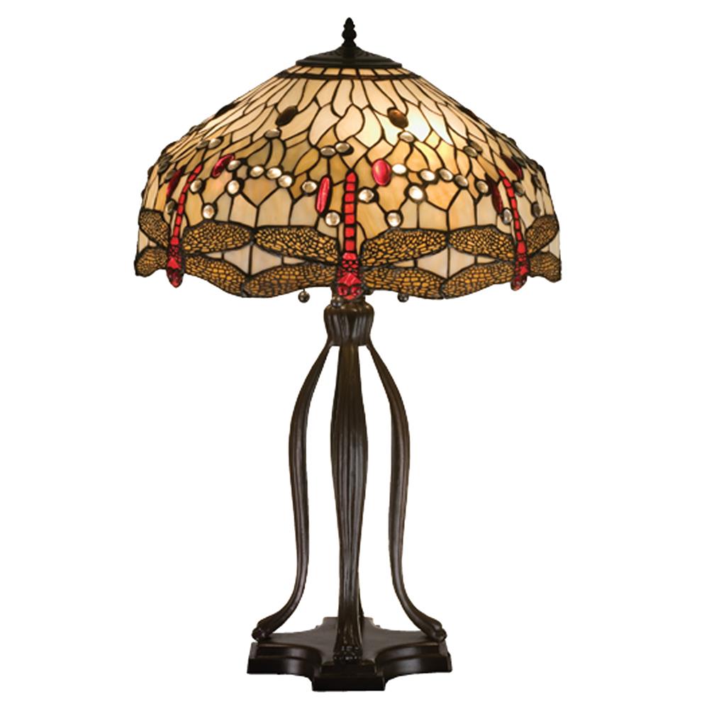 Meyda Tiffany Lighting 17500 30.5"H Tiffany Hanginghead Dragonfly Table Lamp