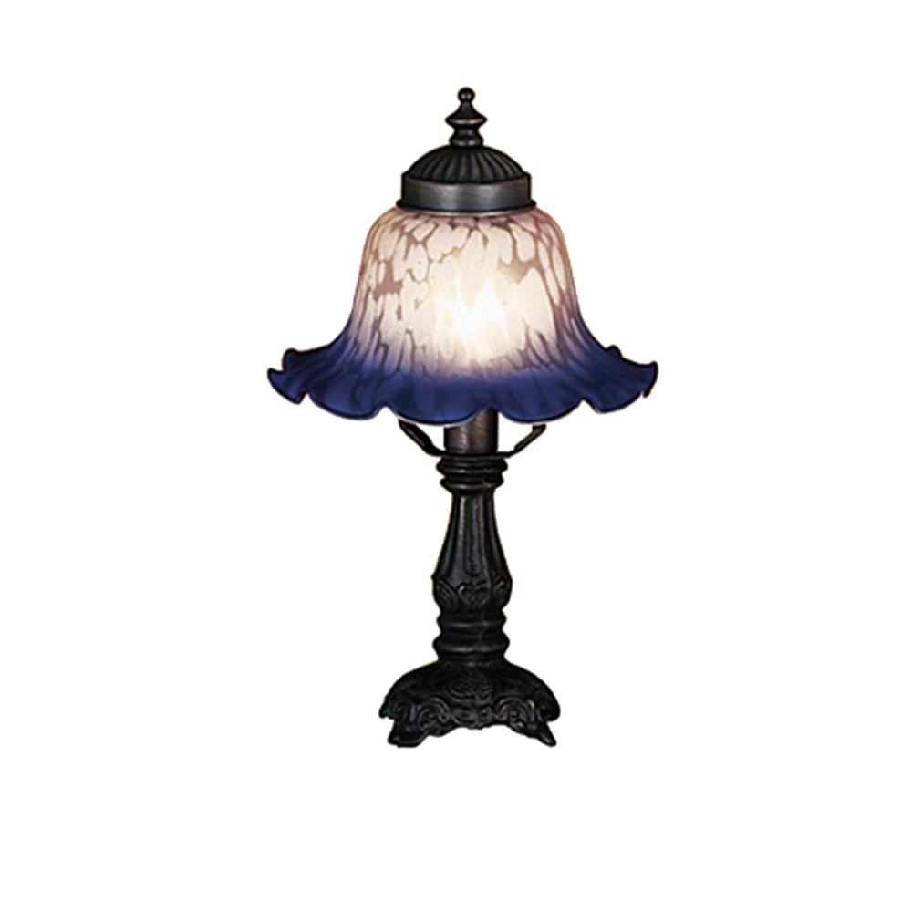 Meyda Tiffany Lighting 17507 12.5"H Bell White & Blue Mini Lamp