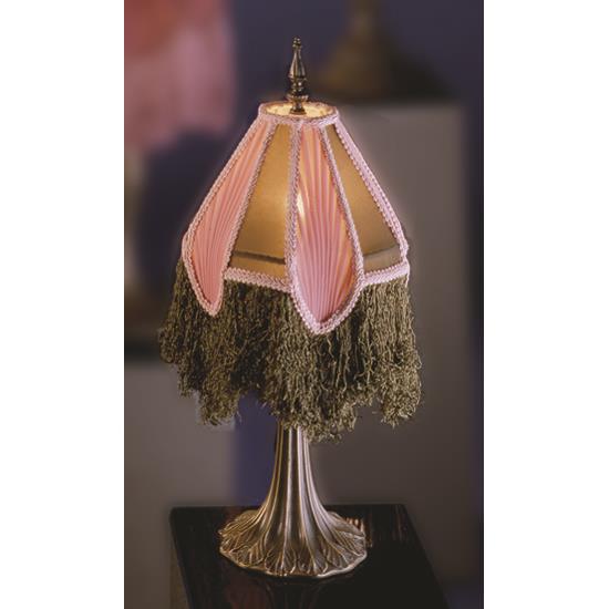 Meyda Tiffany Lighting 17541 10"H Fabric & Fringe Arbesque Mini Lamp