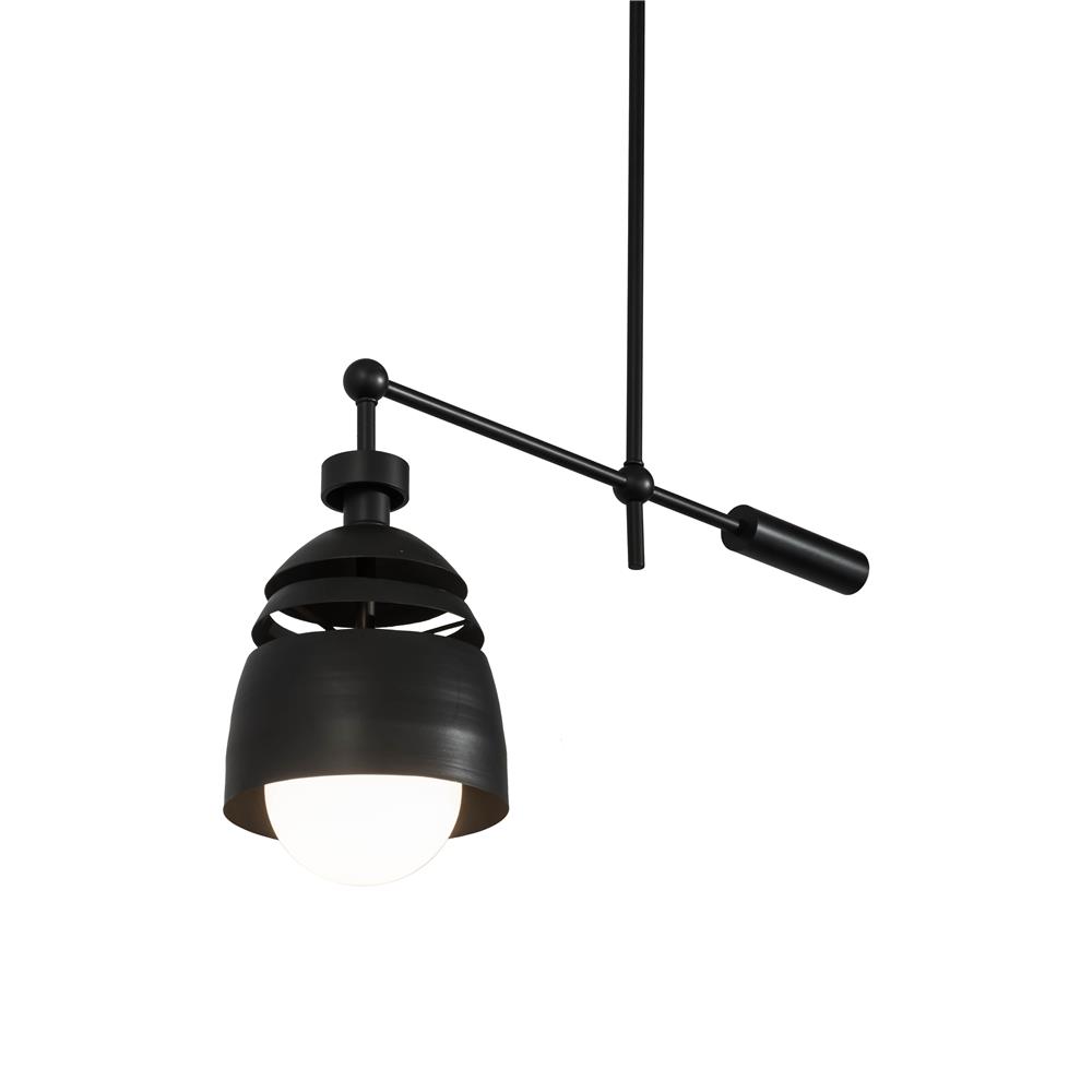 Meyda Lighting 175788 24"l Spaccato Oblong Pendant In Matte Black And Antique Copper