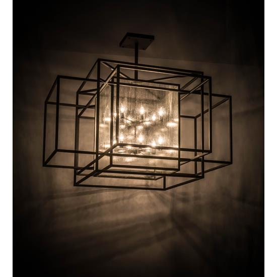Meyda Lighting 176075 60"sq Kitzi Box Pendant In Wrought Iron