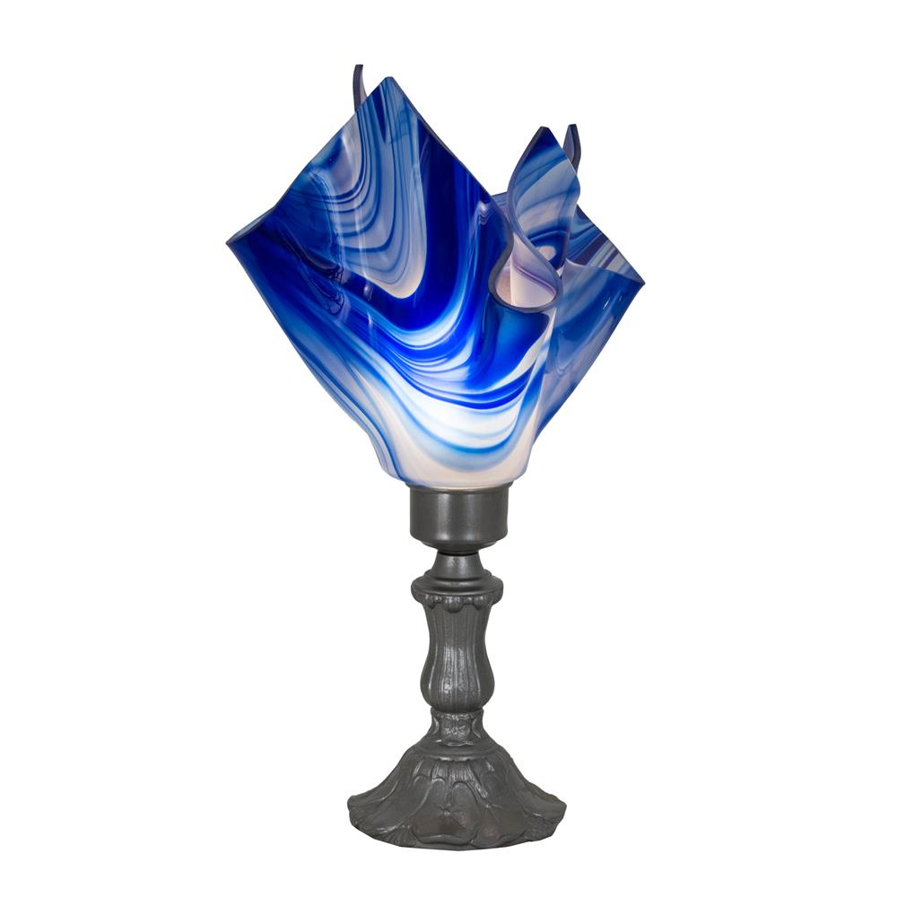 Meyda Lighting 176784 13.5"h Metro Swirl Handkerchief Accent Lamp In (bleb) Curacao Swirl (blue)
