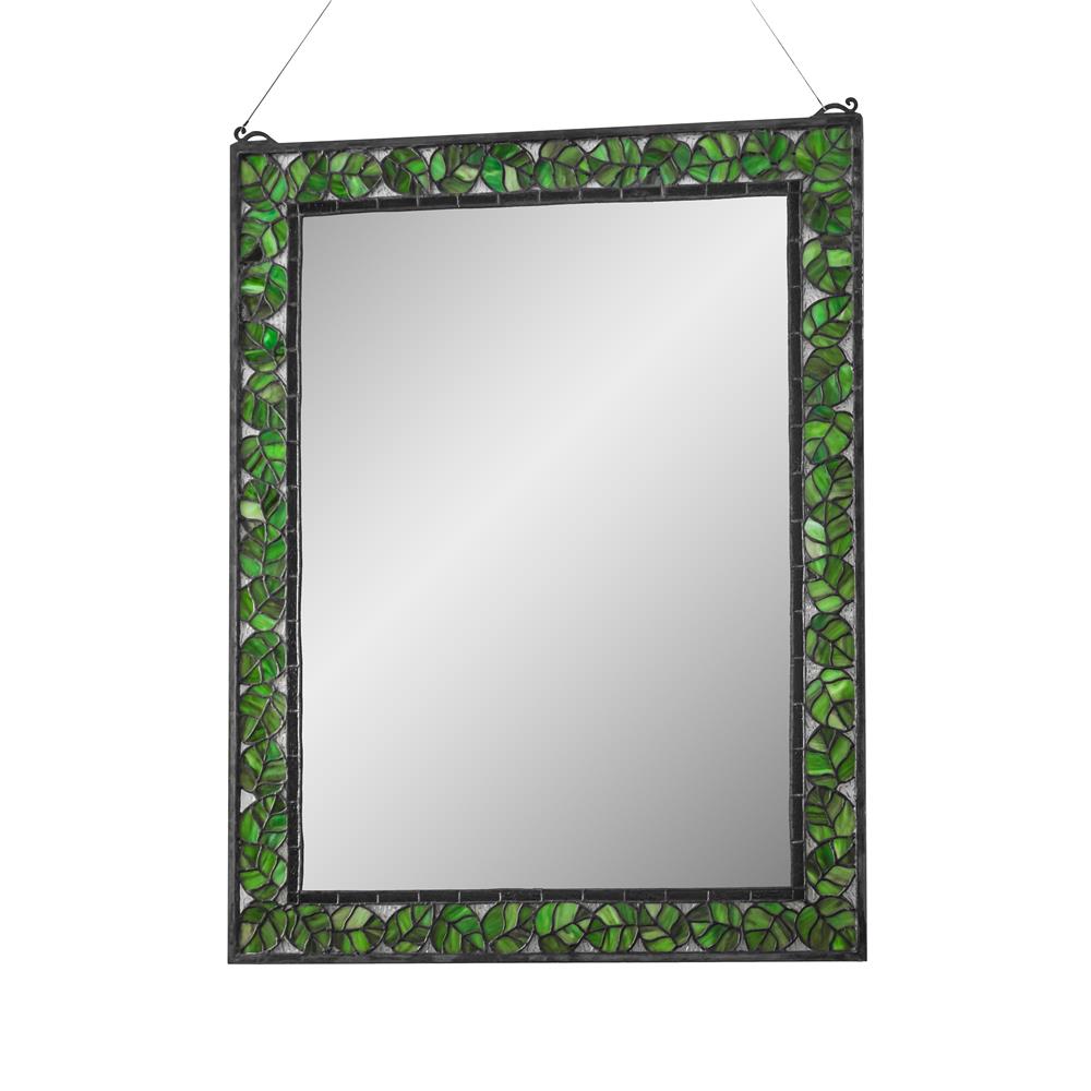 Meyda Lighting 178016 28"w X 36"h Oak Leaf Mirror In Vasdy Ca Beige Amber Kalt Mirror