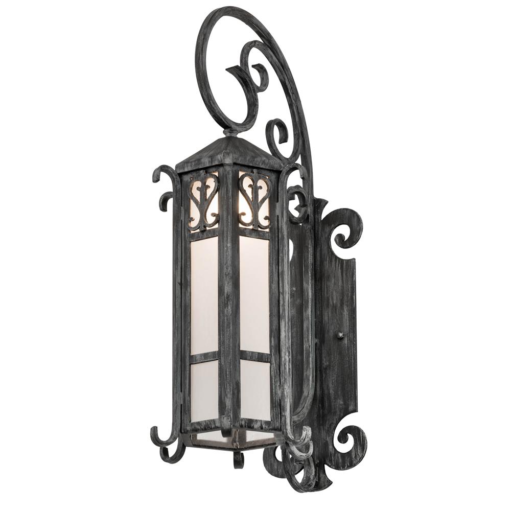 Meyda Lighting 178197 9"w Caprice Wall Sconce In 127705 (075u Antique Iron Gate) Frosted Seedy Glass