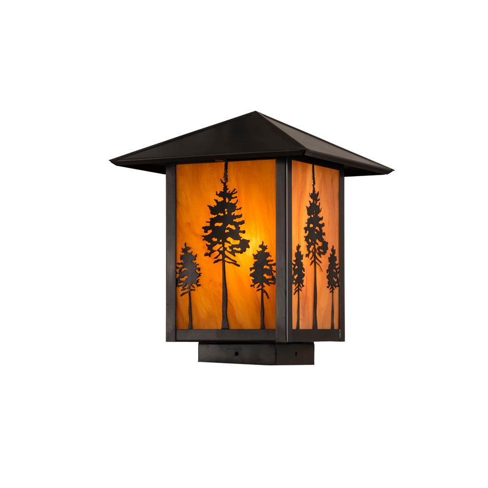 Meyda Lighting 179934 9"sq Great Pines Deck Light In Ambra Siena (idalight) Acrylic Craftsman Brown