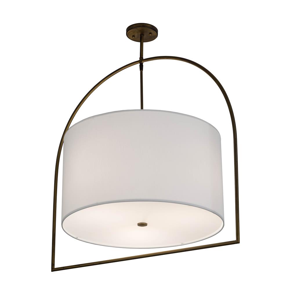 Meyda Lighting 181542 31"w Cilindro Cambre Pendant In Antique Brass To Match Customers Provided Sample