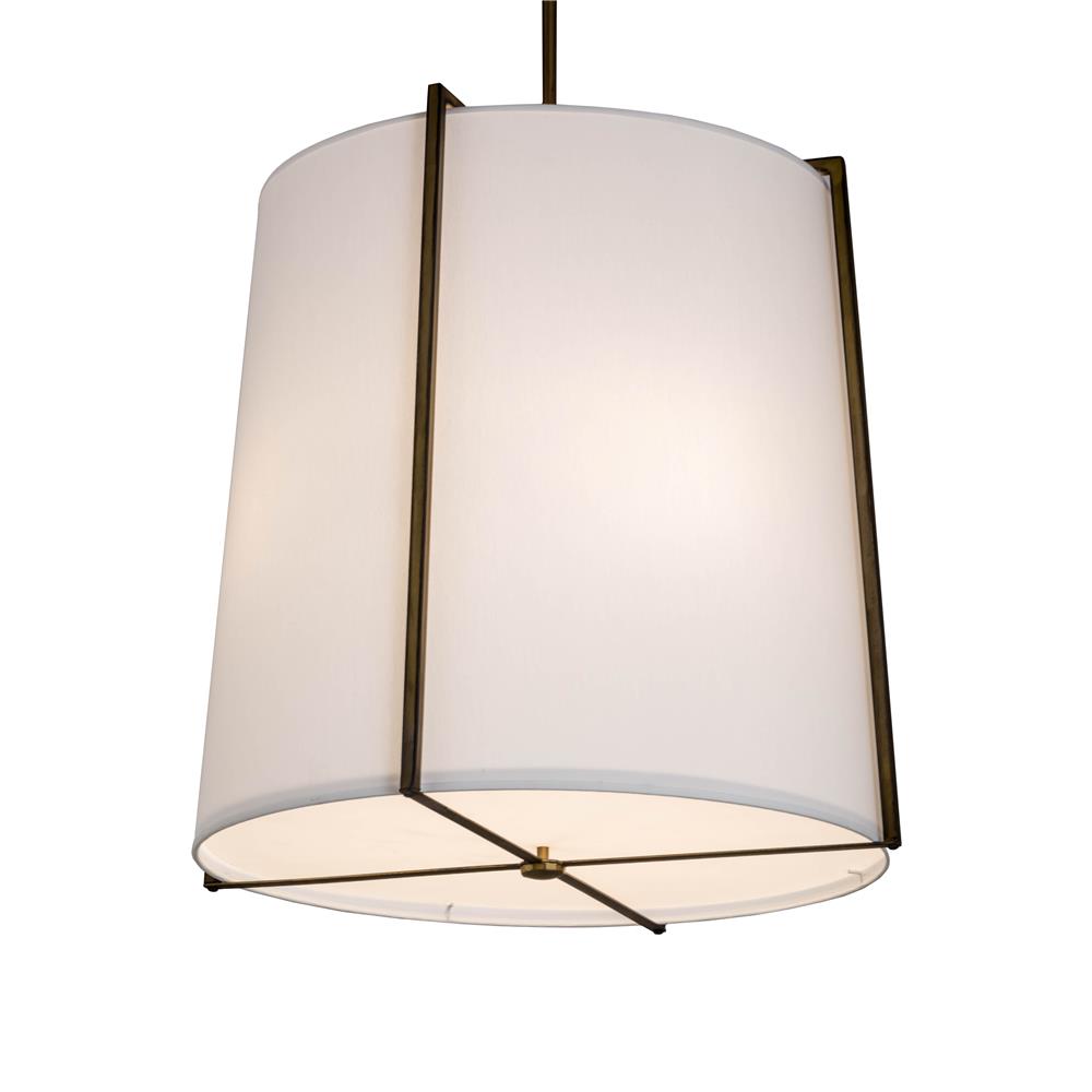 Meyda Lighting 181543 24"w Cilindro Structure Pendant In Antique Brass To Match Customer Provided Sample