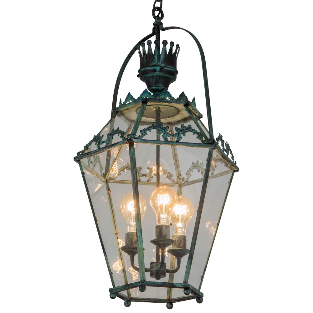 Meyda Lighting 182302 18"w Carnaby Pendant In Clear Glass Craftsman Verde