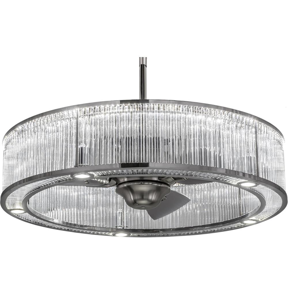 Meyda Lighting  182431 36"w Marquee Chandel-air In Polished Stainless Steel
