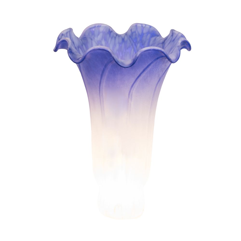 Meyda Lighting 184573 4" Wide X 6" High Blue/White Pond Lily Shade 