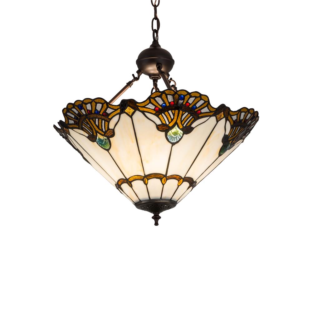 Meyda Lighting 185578 20"w Shell With Jewels Inverted Pendant