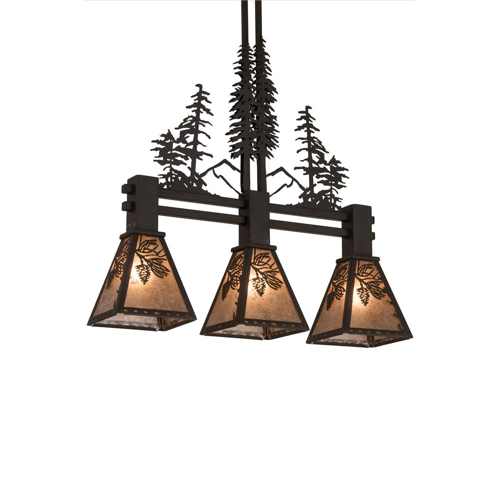 Meyda Lighting 186436 30"L Winter Pine Tall Pines 3 LT Island Pendant