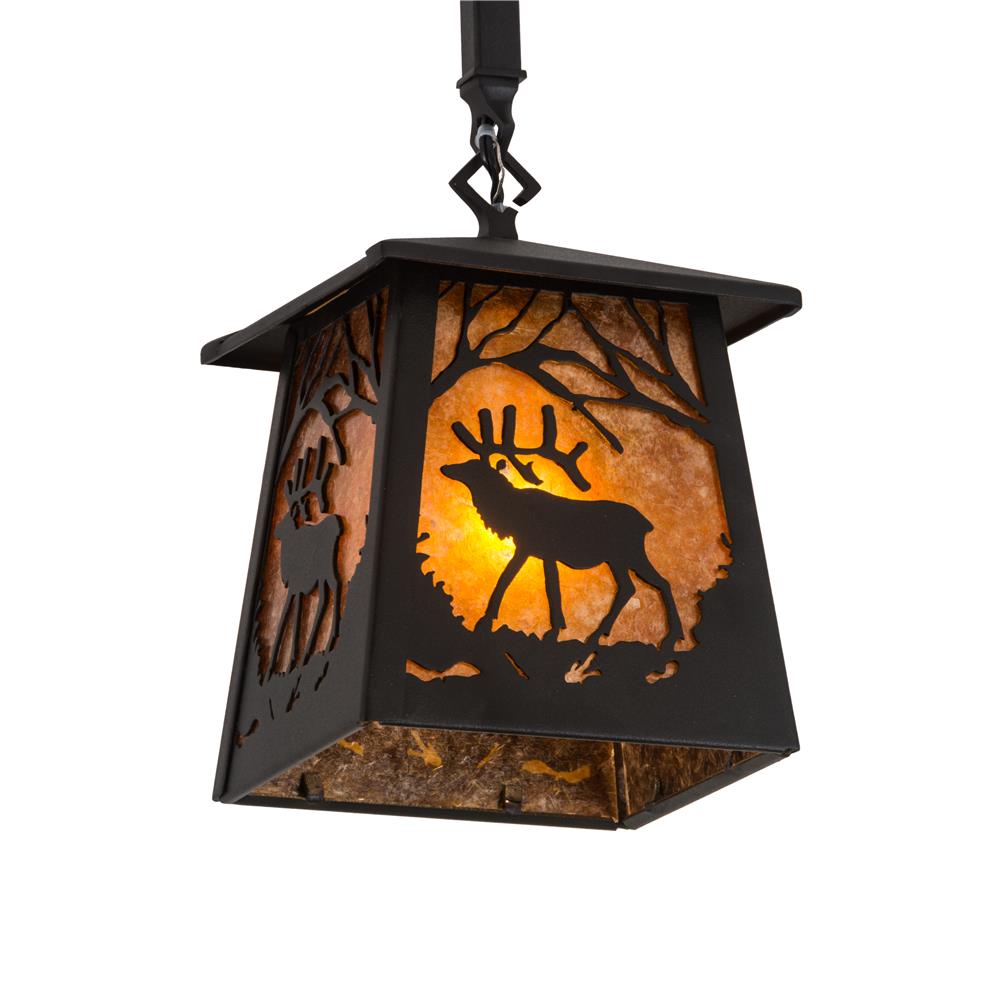 Meyda Lighting 187088 7"Sq Elk at Dawn Mini Pendant