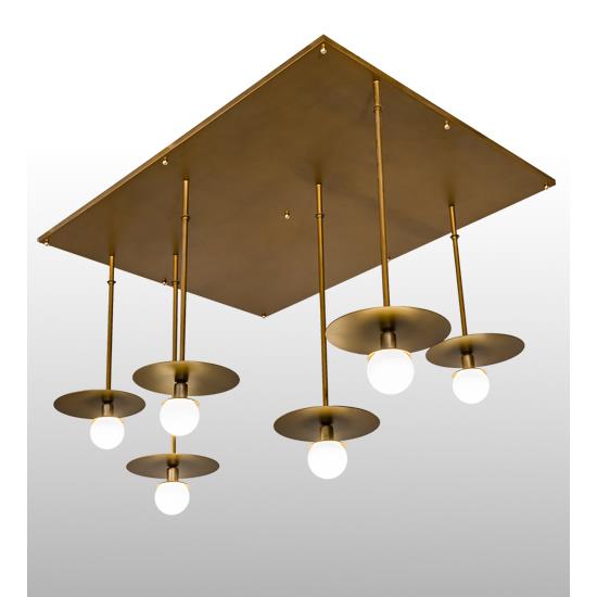 Meyda Lighting 188598 75" Long Bola Plato 6 Light Cascading Pendant in Clear Glass Gold Matte