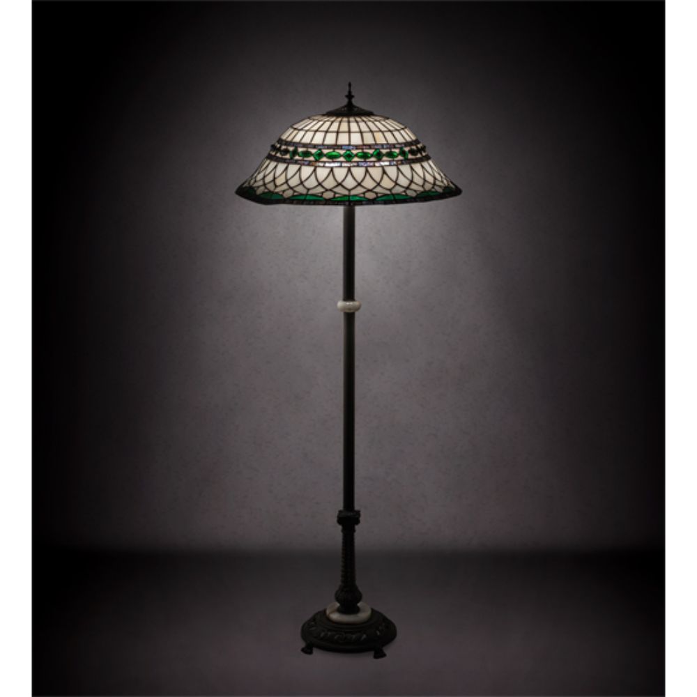Meyda Lighting 189107 62" High Tiffany Roman Floor Lamp in MAHOGANY BRONZE